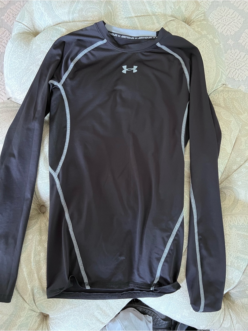 Under Armour Black Compression Long Sleeve with Gray Trim